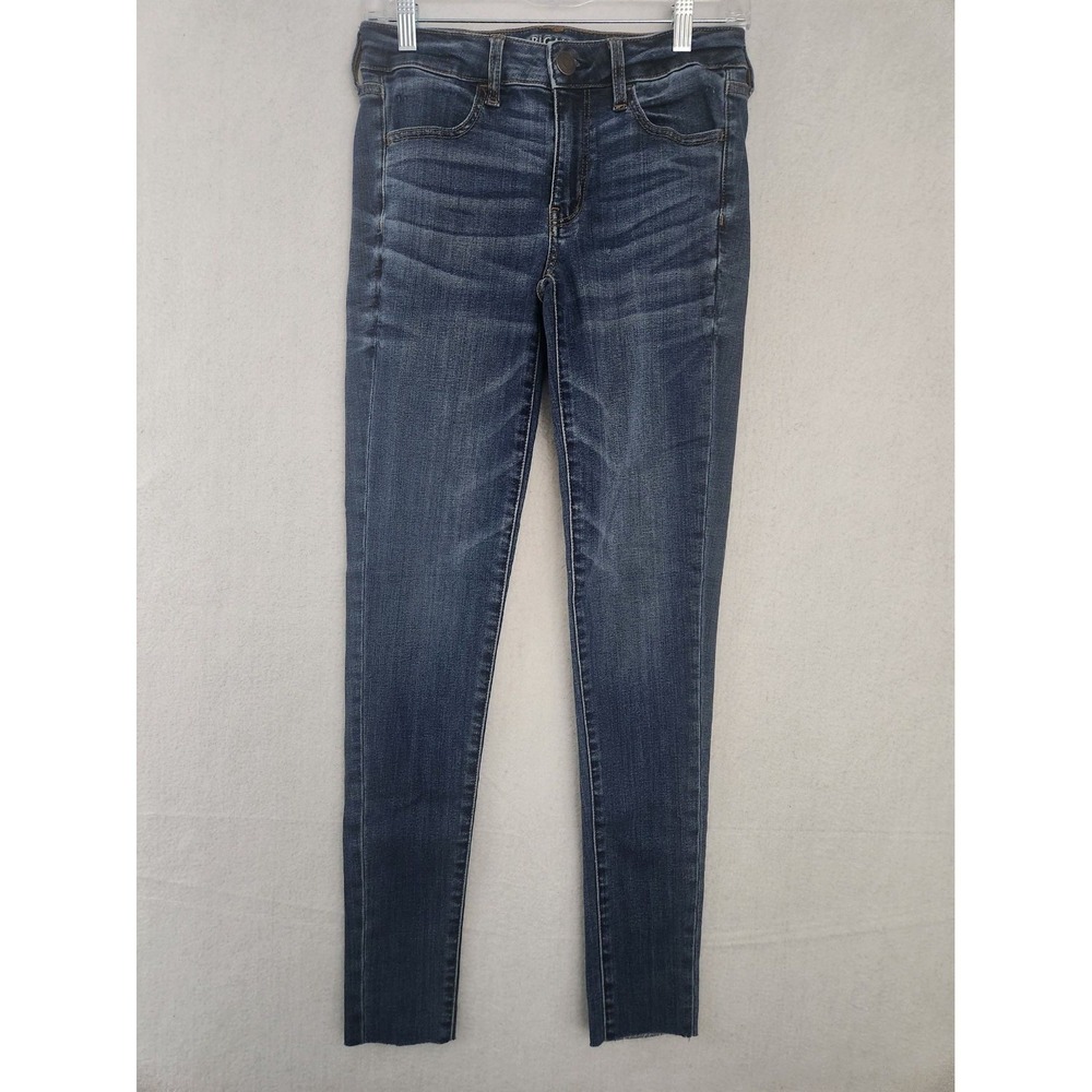 American Eagle Womens Skinny Jeans Size 6 X Long Super Stretch Dark Wash Denim‎